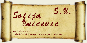 Sofija Umićević vizit kartica